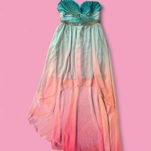 Deb Dress in Blue and Pink Ombre
